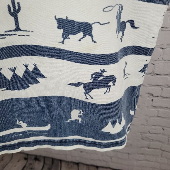 VTG Structure Activewear Blue White Western Cowboy Sleeveless Shirt USA Large - Picture 6 of 14